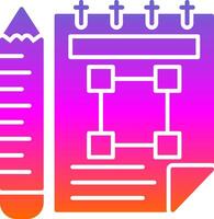 Sketchbook Glyph Gradient Icon vector