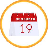 19th of December Flat Circle Uni Icon vector