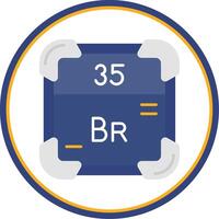 Bromine Flat Circle Uni Icon vector