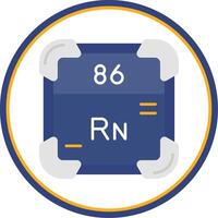 radón plano circulo uni icono vector