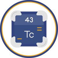 tecnecio plano circulo uni icono vector