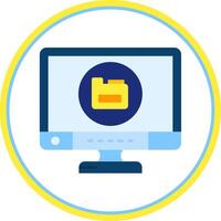 Data Flat Circle Uni Icon vector