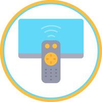Remote Flat Circle Uni Icon vector