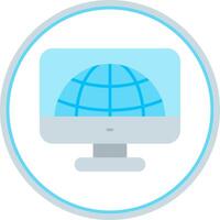 Monitor Flat Circle Uni Icon vector