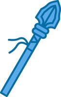 Spear Blue Line Filled Icon vector