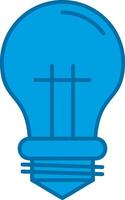 Bulb Blue Line Filled Icon vector