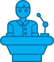 Lecturer Blue Line Filled Icon vector