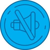 Mute Blue Line Filled Icon vector