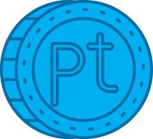 Peseta Blue Line Filled Icon vector