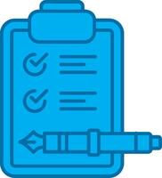 Check list Blue Line Filled Icon vector