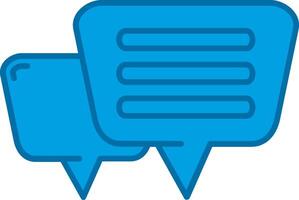 Message Blue Line Filled Icon vector