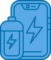 Battery Blue Line Filled Icon vector