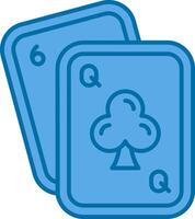 Poker Blue Line Filled Icon vector