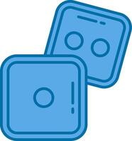 Dice Blue Line Filled Icon vector