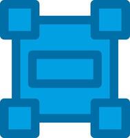 Rectangle frame Blue Line Filled Icon vector