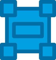 Rectangle frame Blue Line Filled Icon vector