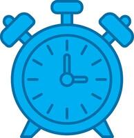 Alarm clock Blue Line Filled Icon vector