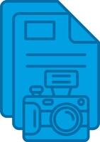 Picture Blue Line Filled Icon vector