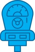 Meter Blue Line Filled Icon vector