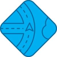 Navigation Blue Line Filled Icon vector