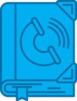 Contact Blue Line Filled Icon vector
