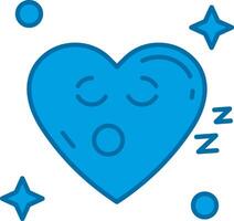 Sleep Blue Line Filled Icon vector