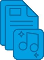 música azul línea lleno icono vector