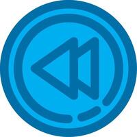 Rewind Blue Line Filled Icon vector