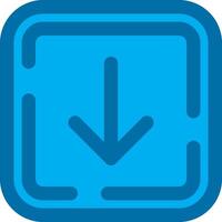 Down arrow Blue Line Filled Icon vector