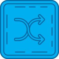 Shuffle Blue Line Filled Icon vector