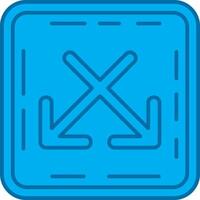 Intersect Blue Line Filled Icon vector