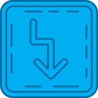 Zigzag Blue Line Filled Icon vector