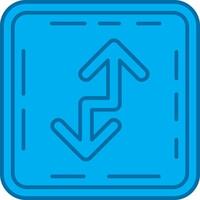 Zigzag Blue Line Filled Icon vector