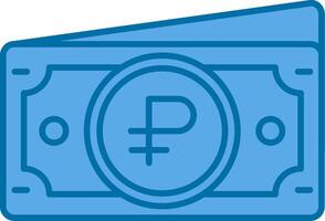 Ruble Blue Line Filled Icon vector