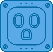 Socket Blue Line Filled Icon vector