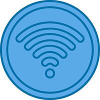 Wifi Blue Line Filled Icon vector