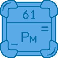 Promethium Blue Line Filled Icon vector