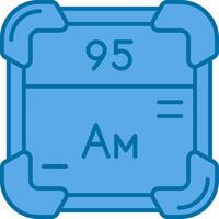 Americium Blue Line Filled Icon vector