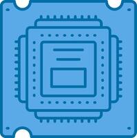 Processor Blue Line Filled Icon vector