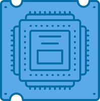 Processor Blue Line Filled Icon vector