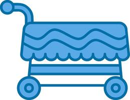 Cart Blue Line Filled Icon vector