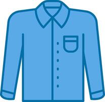 formal camisa azul línea lleno icono vector