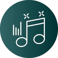 Musical Note Glyph Gradient Icon vector