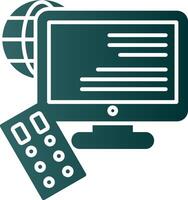 Remote Access Glyph Gradient Icon vector