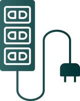 Extension Cord Glyph Gradient Icon vector