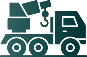 Crane Truck Glyph Gradient Icon vector