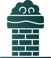 Chimney Top Glyph Gradient Icon vector