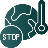 Stop Global Warming Glyph Gradient Icon vector