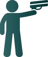 Policeman Holding Gun Glyph Gradient Icon vector