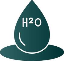 H2O glifo degradado icono vector